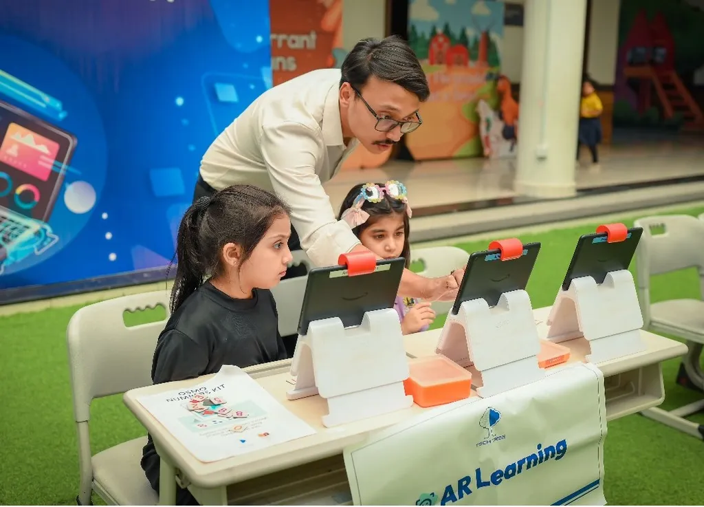 Students engaging in AR-based learning